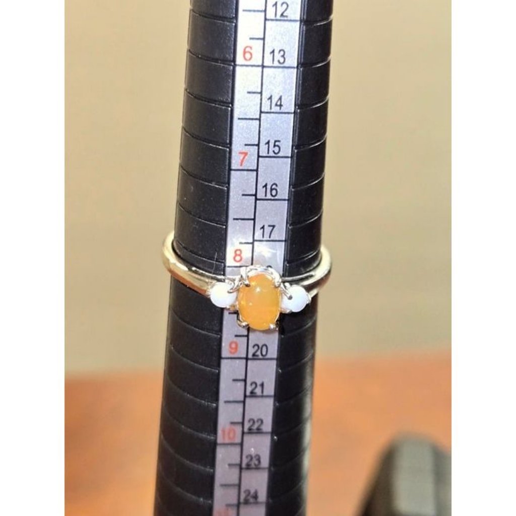 Sterling Silver Ring Orange Gemstone 45$
